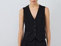 Жилет из поливискозы, Черный