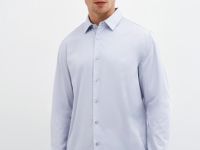 Рубашка из хлопкового сатина, Белый