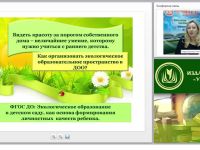 Видеть красоту за порогом собственного дома – величайшее умение, которому нужно учить с раннего детства. Как организовать экологическое образовательное пространство в ДОО?