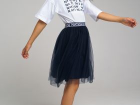 Юбка с верхом из сетки