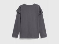 Лонгслив со стразами для девочек, Серый