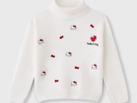 Молочный свитер с вышивкой Hello Kitty для девочки Глория Джинс