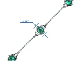 Браслет из серебра с изумрудами э0678бр09251201