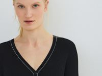 Кардиган с V-вырезом, Черный