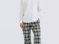 Лонгслив пижамный из текстурной ткани, Белый