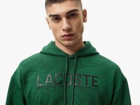 Мужской хлопковый свитшот Lacoste оверсайз