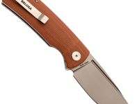Складной нож Petrified BELUGA PFP01KMP, сталь K110, рукоять Brown Micarta
