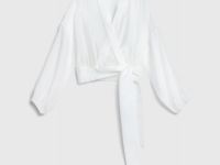 Блузка из лиоцелла с запахом, Белый