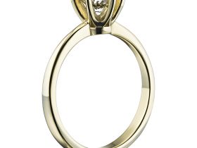 Классическое кольцо из желтого золота с бриллиантом э0301кц06160900