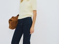 Джинсы клёш с высокой посадкой, Синий