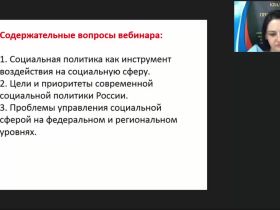 Международный вебинар "Социальная сфера и социальная политика"