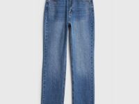 Прямые джинсы с высокой посадкой, Синий