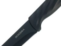 Кухонный нож универсальный Okroshka Крутон 11.8 см, нержавеющая сталь, рукоять пластик, черный