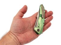 Складной нож TUOTOWN Guerrero, сталь M390, рукоять Green Crystal Ti/Green Carbon Fiber