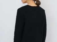 Укороченный кардиган из махровой пряжи, Черный