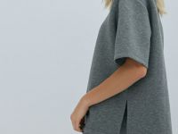 Футболка оверсайз с принтом, Серый