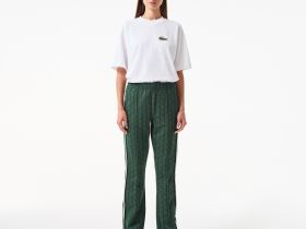 Женские расклешенные спортивные брюки Lacoste с монограммой