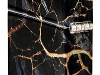 Зажигалка ZIPPO Fusion Marble Design с покрытием 540 Tumbled Chrome, латунь/сталь, черная, 38x13x57 мм