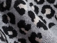 Вязаный джемпер с леопардовым узором для девочек, Серый