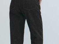 Прямые джинсы с высокой посадкой, Коричневый