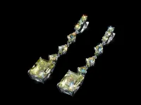 Серьги из серебра с празиолитами э0628сг11250359
