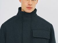 Утеплённое пальто на молнии, Серый