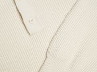 Джемпер текстурной вязки с воротником-поло, Белый