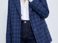 Однобортный жакет в клетку