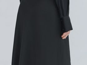 Атласная юбка миди А-силуэта, Черный