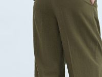 Зауженные брюки с поясом, Зеленый