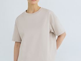 Футболка оверсайз из плотного хлопка, Бежевый
