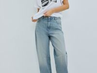 Джинсы Balloon со средней посадкой, Голубой