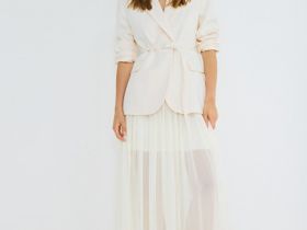 Юбка из шифона, Бежевый