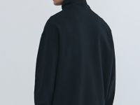 Толстовка с воротником-стойкой на молнии, Черный