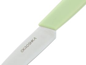 Нож кухонный для овощей Okroshka Salad 8 см, сталь 5cr15mov, рукоять пластик, зеленый