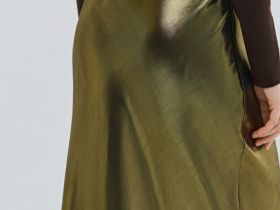 Юбка из ткани с эффектом жидкого золота, Золотой