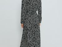 Платье макси с принтом, Черный