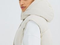 Жилет с капюшоном, Бежевый