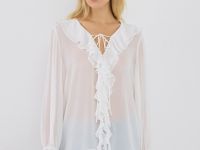 Блузка с рюшами, Белый