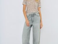 Джемпер с коротким рукавом, Бежевый