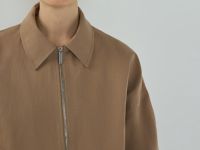 Бомбер из хлопка на молнии, Бежевый