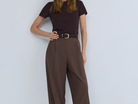 Базовая футболка из хлопка, Коричневый