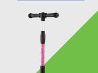 Самокат  Maxiscoo Baby Delux (с лыжами), цвет Черный-Розовый