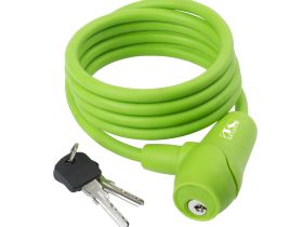 Велозамок M-wave ACME, комплект ключей, трос 8x1500 мм (оранжевый)