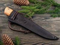 Нож Северный средний, сталь Х12 МФ, рукоять карельская береза, с откованным долом