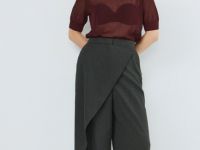 Полупрозрачный джемпер с коротким рукавом, Фиолетовый