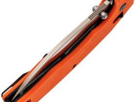 Складной нож Obertech ns-01 thumb stud satin, сталь VG-10, рукоять G10, оранжевый