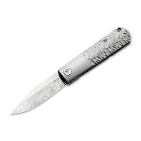 Складной нож Boker BRLW Meteorite Damast Platinum Edition, сталь Damascus, рукоять титан