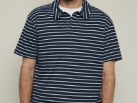 Поло свободного силуэта в полоску