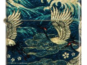 Зажигалка ZIPPO Eastern с покрытием 540 Tumbled Brass, латунь/сталь, зеленая